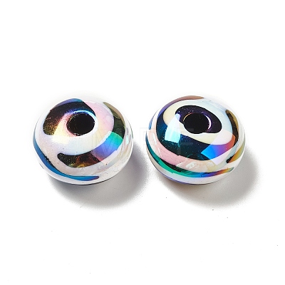 UV Plating Opaque Rainbow Iridescent Acrylic Beads PACR-D069-09-1