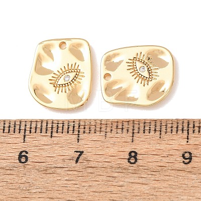 Brass Micro Pave Clear Cubic Zirconia Charms CU-CBAD58F-01G-1
