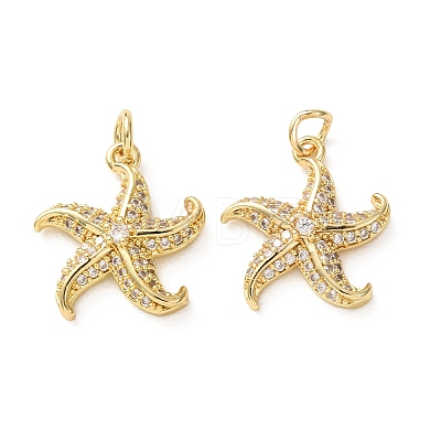 Brass Micro Pave Clear Cubic Zirconia Pendants CU-E003-18G-13-1