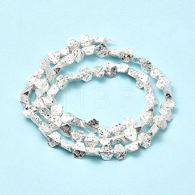 Electroplated Natural Lava Rock Beads Strands G-G984-13S-1