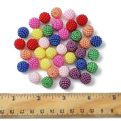 40Pcs 8 Colors Imitation Pearl Acrylic Beads OACR-FS0001-48-1