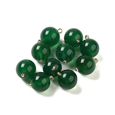 Natural Green Onyx Agate(Dyed & Heated) Sphere Charms G-G110-01G-03-1