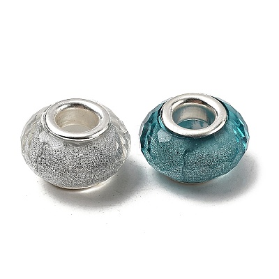 Faceted Resin European Beads RESI-C063-01B-1