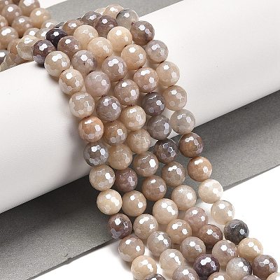 Electroplated Natural Quartz Round Beads Strands G-L598-A06-03-1