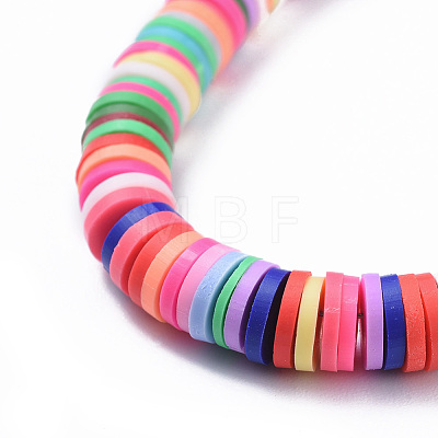 Handmade Polymer Clay Heishi Beads Bracelets BJEW-JB04472-1
