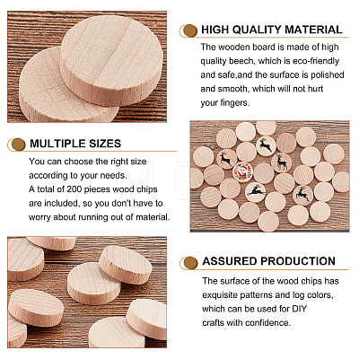 Unfinished Wooden Discs WOOD-WH0030-11-1