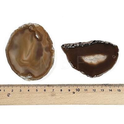 Natural Agate Nuggets Slice Links Connector Charms G-E022-M06-1