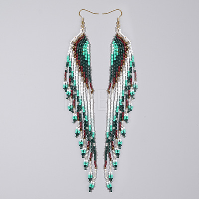 Bohemian Tassel Seed Beaded Dangle Earrings for Women IY6434-2-1