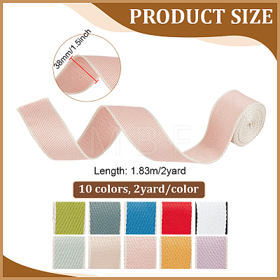 20Yards 10 Colors Polyester Ribbons OCOR-PH0036-83-1