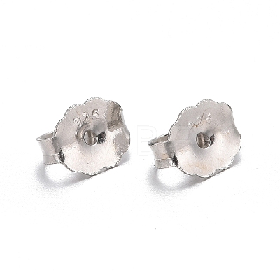 Anti-Tarnish Rhodium Plated Sterling Silver Ear Nuts X-STER-E041-11B-1