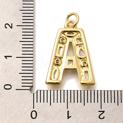 Brass Micro Pave Clear Cubic Zirconia Pendants KK-G521-01G-A-1