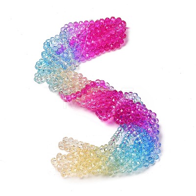 Transparent Painted Glass Beads Strands X1-DGLA-A034-T6mm-A14-1