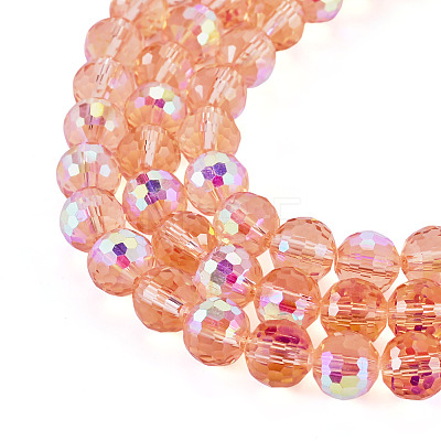 1 Strand Electroplate Transparent Glass Beads Strands EGLA-TADJ0001-15D-1