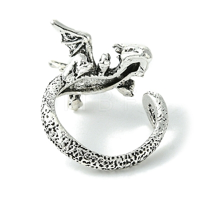 Dragon Alloy Open Cuff Rings X-RJEW-K275-22AS-1