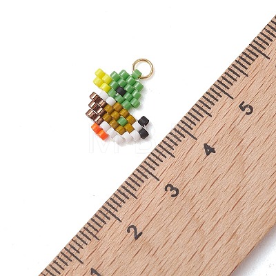 Glass Seed Beaded Pendants PALLOY-MZ01293-01-1