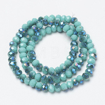 Electroplate Opaque Solid Color Glass Beads Strands X-EGLA-A034-P4mm-I01-1