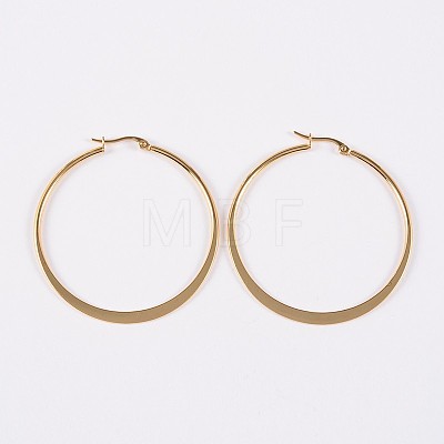 304 Stainless Steel Hoop Earrings X-EJEW-P040-20-B-1