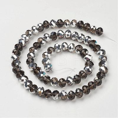 Electroplate Glass Bead Strands GR10MMY-16S-1