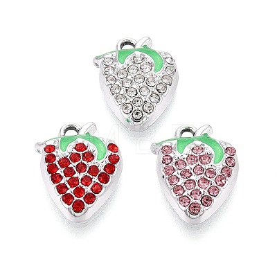 Alloy Rhinestone and Enamel Pendants PALLOY-T092-42P-1