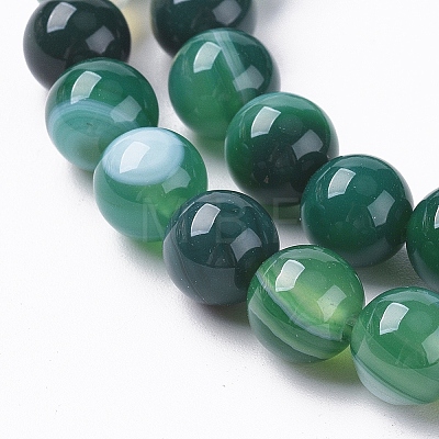 Natural Striped Agate/Banded Agate Beads X1-G-G582-6mm-58-1