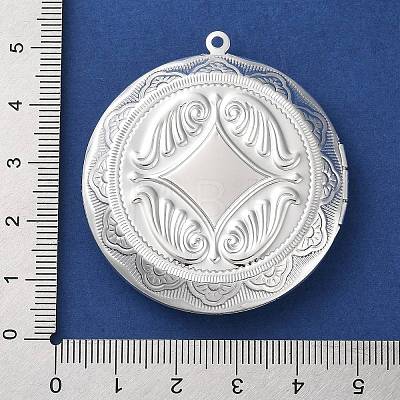 Rack Plating Brass Locket Pendant Cabochon Settings KK-F090-06S-1