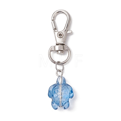 Sea Turtle Transparent Glass Pendant Decoration HJEW-JM02262-1