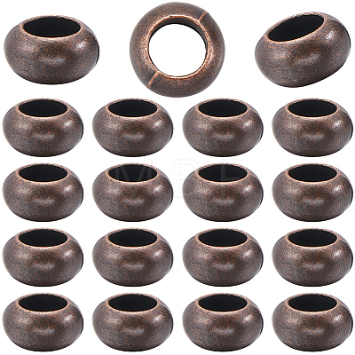 100Pcs Tibetan Style Rondelle European Beads FIND-SP0002-27-1