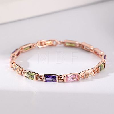 Fashionable Casual Brass Cubic Zirconia Rose Gold Women's Bangles EJ9538-1