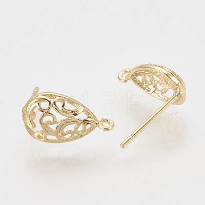 Brass Stud Earring Findings KK-T027-66G-1