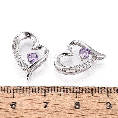 925 Sterling Silver Micro Pave Clear Cubic Zirconia Pendants STER-T008-81A-P-1