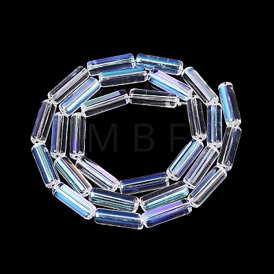 Electroplate Transparent Glass Beads Strands EGLA-Q132-02A-E01-1