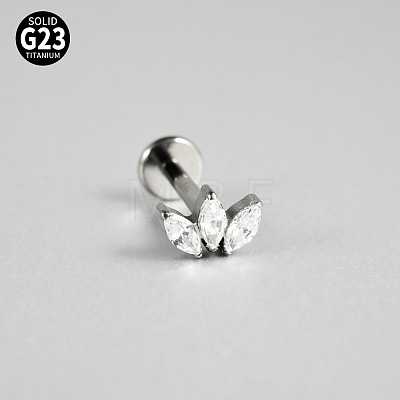 G23 Titanium Micro Pave Cubic Zirconia Cartilage Earrings WG0CACB-03-1