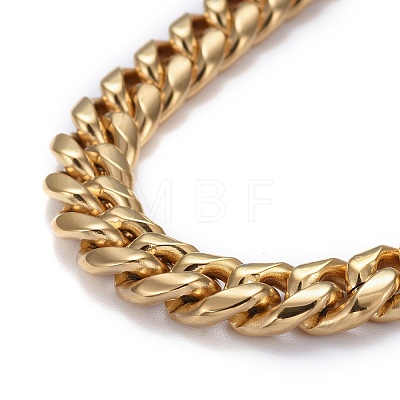 Men's 304 Stainless Steel Cuban Link Chain Bracelets BJEW-P263-B01-G-1