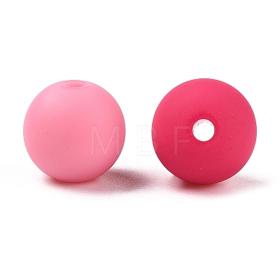 Rubberized Style Imitated Silicone Acrylic Beads MACR-T048-01C-15-1