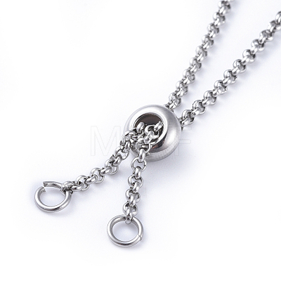 304 Stainless Steel Rolo Chain Slider Bracelet/Bolo Bracelets Making AJEW-JB00492-1