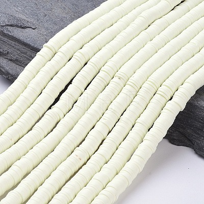 Flat Round Handmade Polymer Clay Beads LS-CLAY-R067-8.0mm-21-1