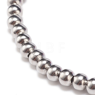 Acrylic & 304 Stainless Steel Round Beaded Stretch Bracelet for Women BJEW-JB08548-1