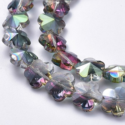 Electroplate Glass Beads Strands EGLA-F132-HP07-1