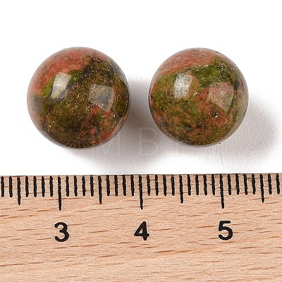 Natural Unakite No Hole Sphere Beads G-K353-04B-05-1