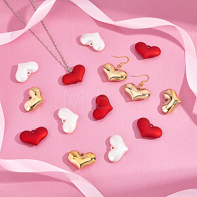 SUPERFINDINGS 30Pcs 3 Style Heart Pendants FIND-FH0003-50-1