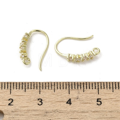 Brass Micro Pave Cubic Zirconia Earring Hooks KK-C048-13E-G-1