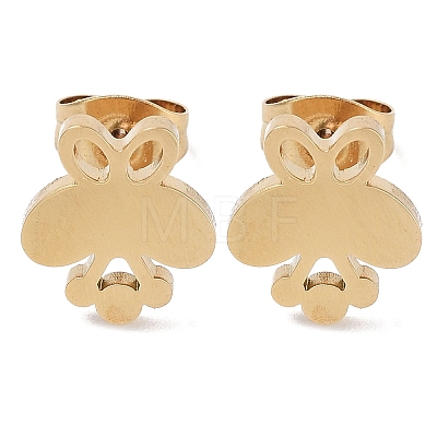 Vacuum Plating 304 Stainless Steel Stud Earrings for Women EJEW-A048-48C-G-1