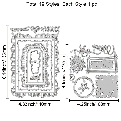 Vintage Carbon Steel Cutting Dies Stencils DIY-WH0309-1927-1