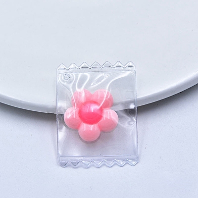 Flower Transparent Bag Pendants FIND-TAC0010-76-1