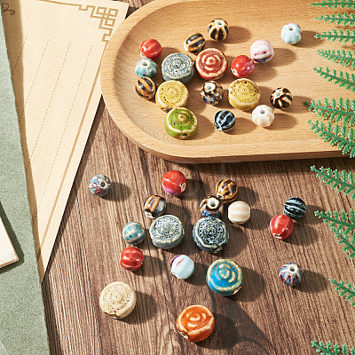 30Pcs Handmade Porcelain Beads PORC-TA0001-79-1