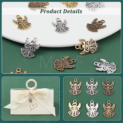   120PCS 3Colors Angel Tibetan Style Alloy Pendants TIBEP-PH0001-66-1