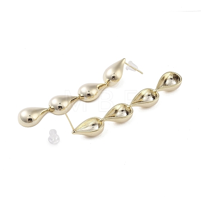 Brass Pendants Stud Earrings EJEW-B046-09G-1