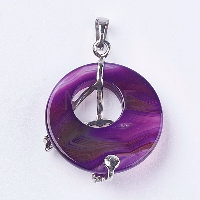 Natural Agate Pendants G-F546-A18-1