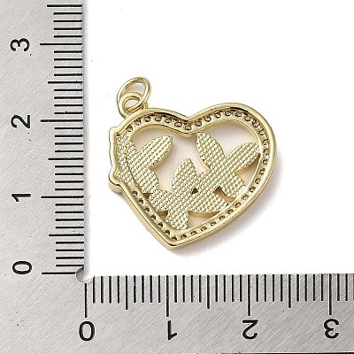 Brass Micro Pave Cubic Zirconia Pendants KK-Q808-05G-1