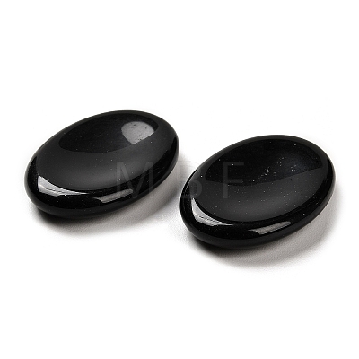 Natural Obsidian Oval Worry Stone G-R487-01H-1